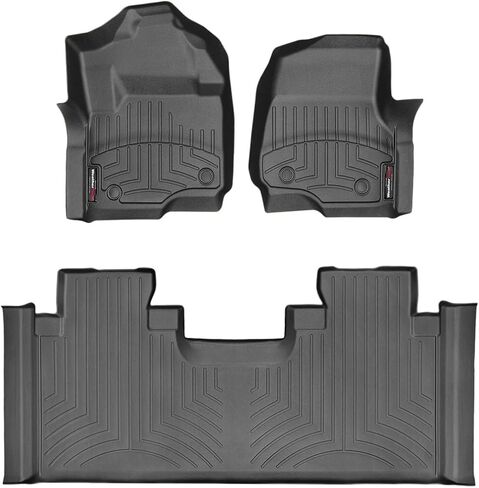 WeatherTech Custom Fit FloorLiners for Ford Super Duty, Super Duty, Super Duty - 1st & 2nd Row (4410121-446975), Black in Kuwait