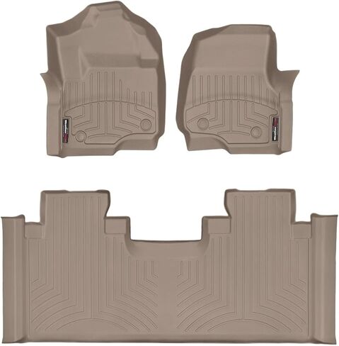 WeatherTech Custom Fit FloorLiners for Ford Super Duty, Super Duty, Super Duty - 1st & 2nd Row (4410121-446975), Black in Kuwait