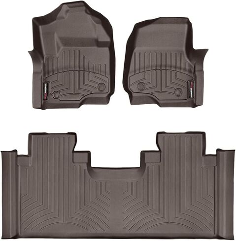 WeatherTech Custom Fit FloorLiners for Ford Super Duty, Super Duty, Super Duty - 1st & 2nd Row (4410121-446975), Black in Kuwait