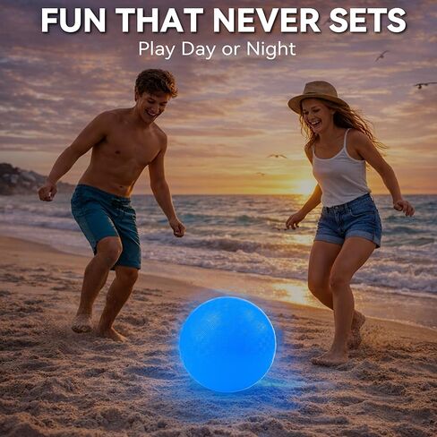 2 Pack Glow in The Dark Kickball, 8.5 Inch Light Up Playground Ball with 2 Mesh Bags & Hand Pump, No Battery Needed, Charge by Sunlight or Indoor Light,Gift Box in Saudi Arabia