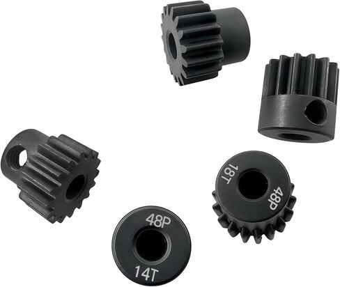 48P Pinion Gear Set, 3.175mm Bore, Hardened Steel Motor Gears with Hex Key (5-Pack) (14T-18T) in Saudi Arabia