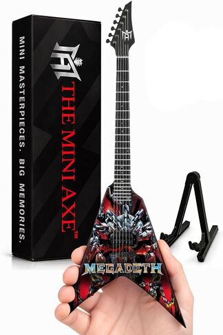 The Mini Axe Chaos Miniature Guitar Replica | Officially Licensed Wooden Miniature Guitar Collectible with Display Stand | Metal-Inspired Display Piece for Music Fans and Collectors in Kuwait