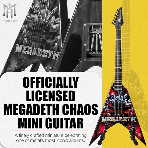 The Mini Axe Chaos Miniature Guitar Replica | Officially Licensed Wooden Miniature Guitar Collectible with Display Stand | Metal-Inspired Display Piece for Music Fans and Collectors in Kuwait