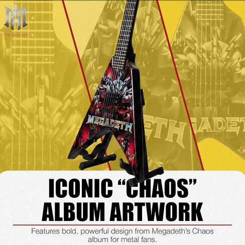 The Mini Axe Chaos Miniature Guitar Replica | Officially Licensed Wooden Miniature Guitar Collectible with Display Stand | Metal-Inspired Display Piece for Music Fans and Collectors in Kuwait