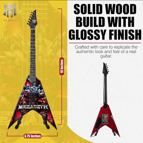 The Mini Axe Chaos Miniature Guitar Replica | Officially Licensed Wooden Miniature Guitar Collectible with Display Stand | Metal-Inspired Display Piece for Music Fans and Collectors in Kuwait