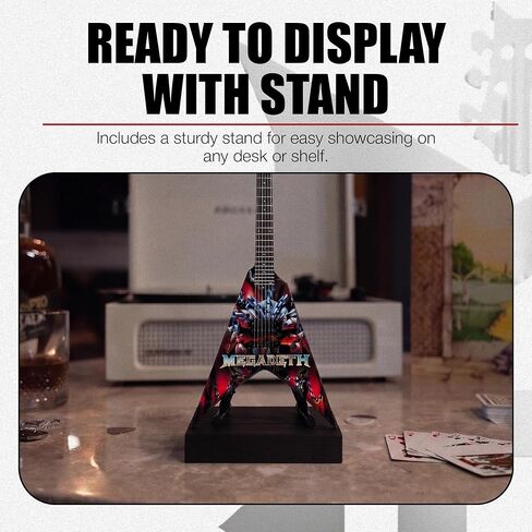 The Mini Axe Chaos Miniature Guitar Replica | Officially Licensed Wooden Miniature Guitar Collectible with Display Stand | Metal-Inspired Display Piece for Music Fans and Collectors in Kuwait