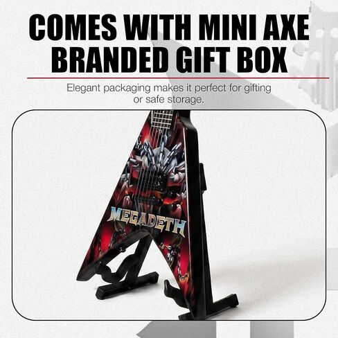 The Mini Axe Chaos Miniature Guitar Replica | Officially Licensed Wooden Miniature Guitar Collectible with Display Stand | Metal-Inspired Display Piece for Music Fans and Collectors in Kuwait