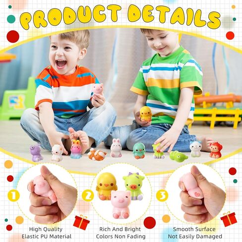 Halloscume 48 Packs Slow Rising Jumbo Animal Toys Bulk Anxiety Sensory Stress Relief Toys Valentines Day Gift Party Favors for Kids Classroom Prizes Piñata Stuffers, Birthday Gifts in Kuwait