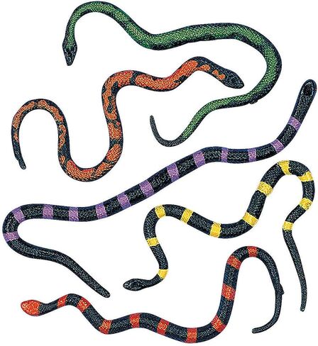 Fun Express Stretchable Snakes Toys - 12 Pieces Vinyl Toy Figures 8 Inch in Kuwait