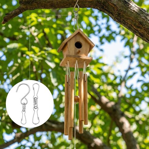 Wind Spinner Swivel Hooks, 20 Pieces Stainless Steel Swivel Hooks for Wind Spinners 360 Degree Rotating Windsock Clips Hanger Swivels Clips for Winds Chimes Bird Feeder Crystal Twisters Party Supply in Kuwait