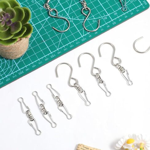 Wind Spinner Swivel Hooks, 20 Pieces Stainless Steel Swivel Hooks for Wind Spinners 360 Degree Rotating Windsock Clips Hanger Swivels Clips for Winds Chimes Bird Feeder Crystal Twisters Party Supply in Kuwait