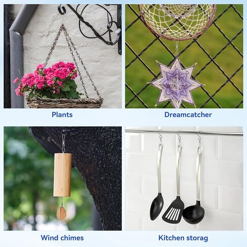 Wind Spinner Swivel Hooks, 20 Pieces Stainless Steel Swivel Hooks for Wind Spinners 360 Degree Rotating Windsock Clips Hanger Swivels Clips for Winds Chimes Bird Feeder Crystal Twisters Party Supply in Kuwait