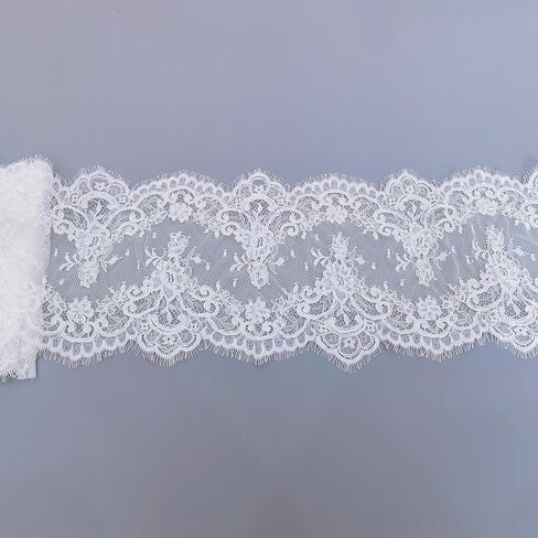 22cm Wide French Chantilly Lace Trim with Cords,DIY Sewing Lace Trim for Bridal Veil-3 Meters in Saudi Arabia