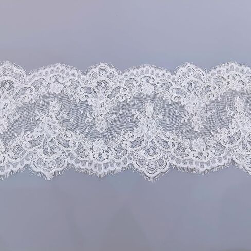 22cm Wide French Chantilly Lace Trim with Cords,DIY Sewing Lace Trim for Bridal Veil-3 Meters in Saudi Arabia