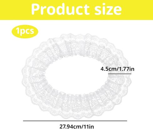 White Lace Ribbon, Ruffle Ribbon for Sewing and Crafting, Lace Trim for Adult DIY Projects and Home Decor, 11 Yards 1.77 Inches Wide Double Layer Lace Ribbon in Kuwait