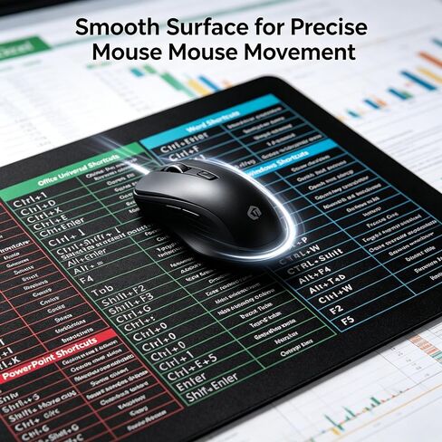 لوحة ماوس Excel Shortcut، لوحة ماوس صغيرة سريعة المفاتيح مع حواف مخيطة، قاعدة مطاطية غير قابلة للانزلاق لمكتب الكمبيوتر للمكتب والمنزل ومحللي البيانات وهدية زملاء العمل، مقاس 7.1 × 8.7 بوصة in Kuwait