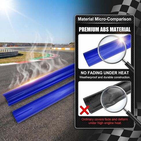 2 PCS Car Grill Inserts Trims, ABS V-shaped Front Grille Cover, Snap-on Waterproof Decorative Strips, Compatible with BMW 1 2 3 4 5 6 7 Series X3 X4 X5 (Blue) in Kuwait