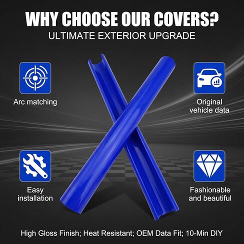 2 PCS Car Grill Inserts Trims, ABS V-shaped Front Grille Cover, Snap-on Waterproof Decorative Strips, Compatible with BMW 1 2 3 4 5 6 7 Series X3 X4 X5 (Blue) in Kuwait