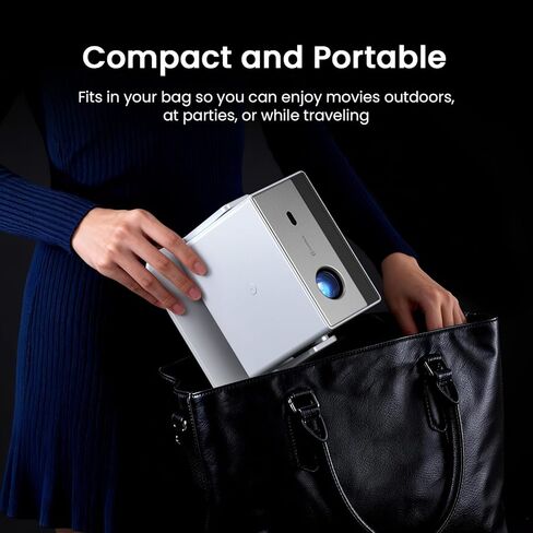 1500 ANSI Smart Projector, Portable Projector with WiFi and Bluetooth, HAPPRUN 4K Full HD Home Theater with 270° Stand, Dolby Sound, Built-in Apps,Compatible with Phone & PC, Indoor & Outdoor Use in Saudi Arabia