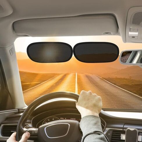 2 Pcs Mini Car Side Window Sun Shades, Static Cling Film Sun Visors for Summer - No Residue Left in Kuwait