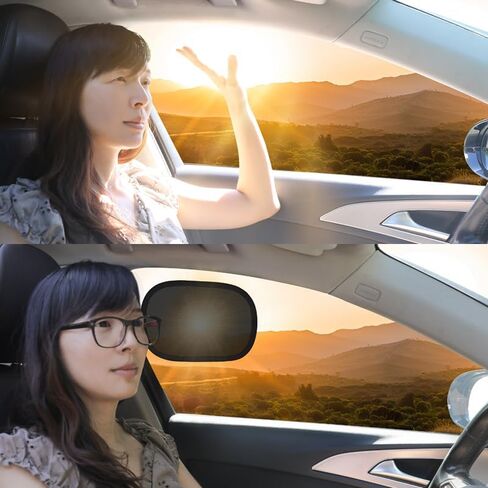 2 Pcs Mini Car Side Window Sun Shades, Static Cling Film Sun Visors for Summer - No Residue Left in Kuwait