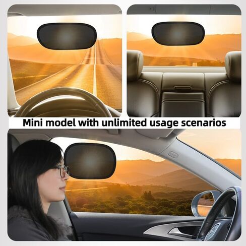 2 Pcs Mini Car Side Window Sun Shades, Static Cling Film Sun Visors for Summer - No Residue Left in Kuwait