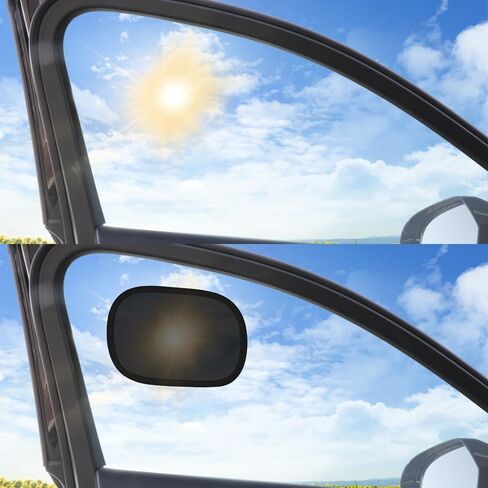 2 Pcs Mini Car Side Window Sun Shades, Static Cling Film Sun Visors for Summer - No Residue Left in Kuwait