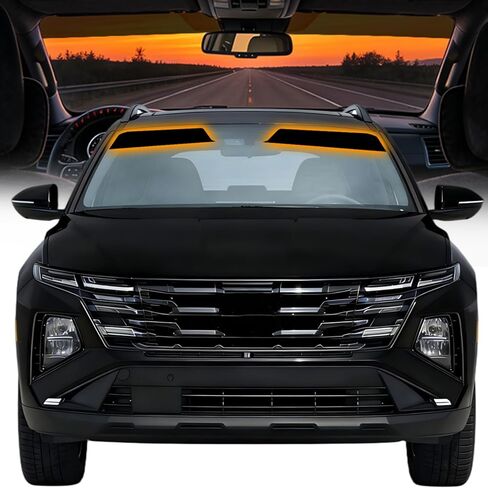 AUTOTEK Precut Sun Strip Tint for 2022-2025 Hyundai Tucson، مضاد للوهج للأشعة فوق البنفسجية، واقي شمسي للمركبة الرياضية لمحركات الأقراص، فيلم تظليل نافذة DIY للزجاج الأمامي لسيارات الدفع الرباعي، سهل التركيب in Kuwait