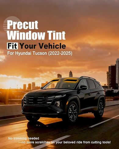 AUTOTEK Precut Sun Strip Tint for 2022-2025 Hyundai Tucson، مضاد للوهج للأشعة فوق البنفسجية، واقي شمسي للمركبة الرياضية لمحركات الأقراص، فيلم تظليل نافذة DIY للزجاج الأمامي لسيارات الدفع الرباعي، سهل التركيب in Kuwait