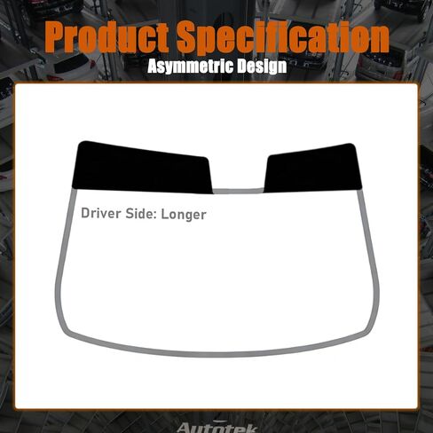 AUTOTEK Precut Sun Strip Tint for 2022-2025 Hyundai Tucson، مضاد للوهج للأشعة فوق البنفسجية، واقي شمسي للمركبة الرياضية لمحركات الأقراص، فيلم تظليل نافذة DIY للزجاج الأمامي لسيارات الدفع الرباعي، سهل التركيب in Kuwait