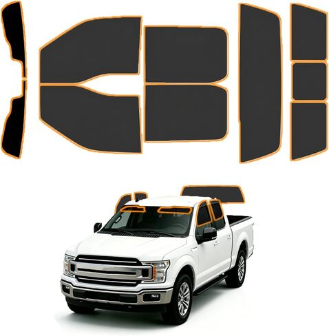 مجموعة تظليل النوافذ مسبقة القطع من AUTOTEK لسيارة Ford F150 2015-2020، 20% صبغات نافذة VLT و5% شريط شمسي للزجاج الأمامي VLT، غشاء نافذة مضاد للوهج يحجب الشمس للقيادة الطويلة، ملحقات مظلات السيارات in Kuwait