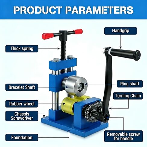 YLINKZORMA Ring Bender Tool, Bracelet Bending Tool, Rolling Mill for Jewelry, Hand Crank 2-in-1 Multifunction Bracelet Maker Machine for DIY Gold Silver Ring Earring in Saudi Arabia