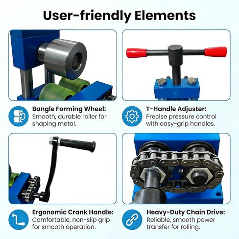 YLINKZORMA Ring Bender Tool, Bracelet Bending Tool, Rolling Mill for Jewelry, Hand Crank 2-in-1 Multifunction Bracelet Maker Machine for DIY Gold Silver Ring Earring in Saudi Arabia