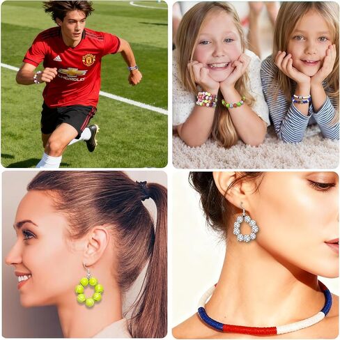 1769Pcs Acrylic Sports Ball Beads Kit for DIY Bracelet, Necklace & Jewelry Making, Letter Beads Volleyball Baseball Basketball Football Soccer Charms, Birthday Party Supplies Handmade Gifts in Saudi Arabia
