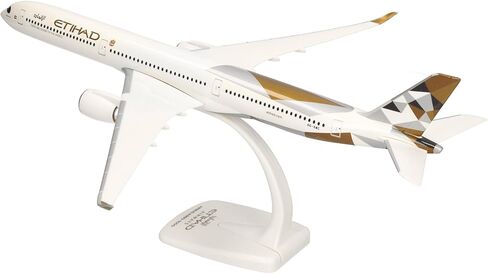 Herpa Snap-Fit Model Aircraft Etihad Airways Airbus A350-1000 A6-XWC, 1:200 Scale Miniature, Collector’s Item, Model with Display Stand, Plastic in Saudi Arabia