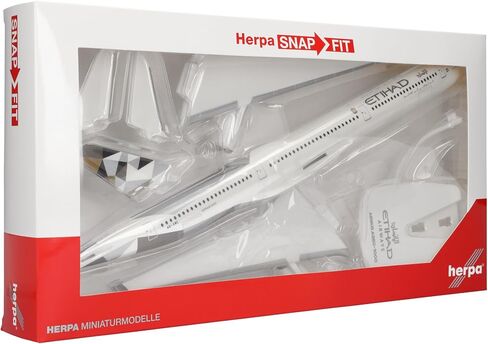 Herpa Snap-Fit Model Aircraft Etihad Airways Airbus A350-1000 A6-XWC, 1:200 Scale Miniature, Collector’s Item, Model with Display Stand, Plastic in Saudi Arabia