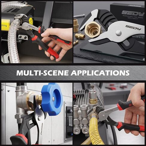 2-Piece Groove Joint Pliers Set, 10" & 8" Adjustable Water Pump Pliers, Straight Jaw Tongue and Groove Pliers with Non-Slip Handles for Plumbing, Pipe Fittings, Nuts, Bolts and Home Repair in Kuwait