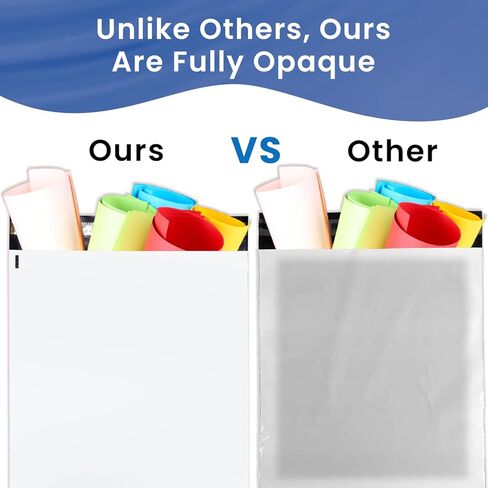 SMART MATTER Poly Mailers 12x15.5" | 25 Pcs White | Opaque Design & Self-Seal Shipping Bags for Clothes | Waterproof & Lightweight Plastic Shipping Bags for Small Business, Online Sellers, Boutique in Saudi Arabia