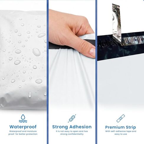 SMART MATTER Poly Mailers 12x15.5" | 25 Pcs White | Opaque Design & Self-Seal Shipping Bags for Clothes | Waterproof & Lightweight Plastic Shipping Bags for Small Business, Online Sellers, Boutique in Saudi Arabia