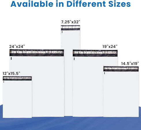 SMART MATTER Poly Mailers 12x15.5" | 25 Pcs White | Opaque Design & Self-Seal Shipping Bags for Clothes | Waterproof & Lightweight Plastic Shipping Bags for Small Business, Online Sellers, Boutique in Saudi Arabia