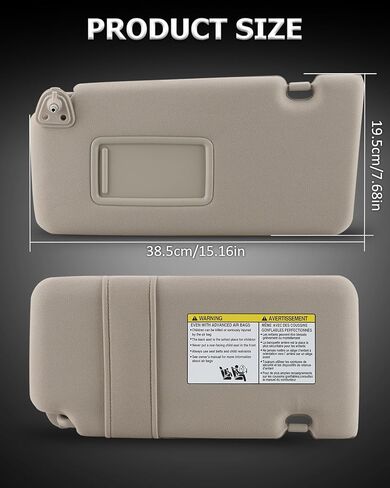 Bestview Left Driver Side Sun Visor with Mirror Compatible with Nissan Versa 2007 2008 2009 2010 2011 2012 - Replace# 96401-EL31A, Beige in Kuwait