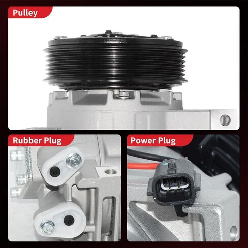 PHOBOOS A/C compressor with Clutch Compatible with Nissan Altima 2013-2018 L4 2.5L (Base/S/SR Models ONLY)【Note: with One Plug,VCS14IC Type】Ref. 78664, 77664 in Kuwait