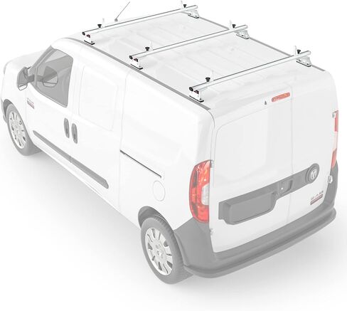 الطراز AX312-PR RAM ProMaster City 2015-On ألومنيوم 3 بار (50 بوصة) نظام حامل سقف فان مع سدادة سلم أبيض in Kuwait