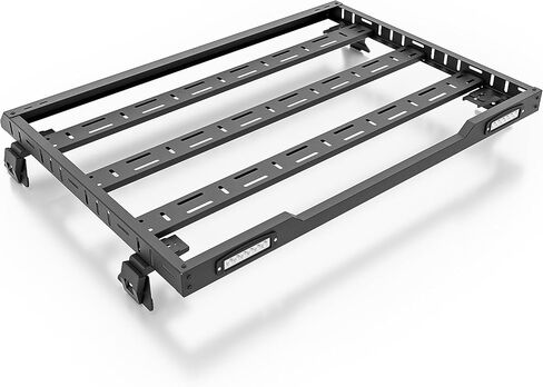 Roof Rack Cargo Basket with LED Light Bars Compatible for 2007-2026 Jeep Wrangler JK JL Unlimited & Gladiator JT 2/4 Door Hardtop, JKU JLU Luggage Rooftop Storage Holder Cargo Carrier in Kuwait