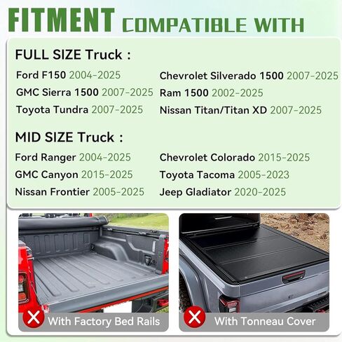 Adjustable Overland Truck Bed Rack with LED Lights, 500LBS Heavy Duty No-Drill Cargo Rack, Width 55.5"-64.5" Fits Full & Mid-Size Pickups fit for F150/Silverado/Ram 1500/Tacoma/Gladiator in Kuwait