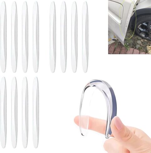 12 Pack Invisible Car Door Edge Guards Rubber Clear Adhesive Door Edge Protector Anti-Scratch Trim Guard for Door Ding Prevention Bumper Body Protecting Painted Surface in Crowded Parking Lot in Kuwait
