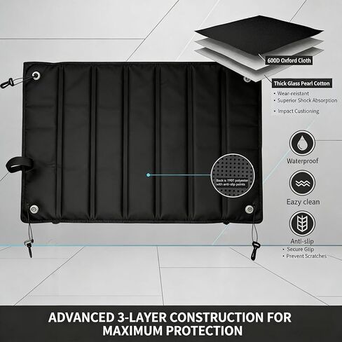 Bumper Protector for Car, 32" x 25" Cargo Mat with Fix Straps, Heavy Duty Trunk Guard, Waterproof Oxford Pad for SUV/Truck/Sedan, Universal for Dogs/Wheelchair/Luggage in Saudi Arabia