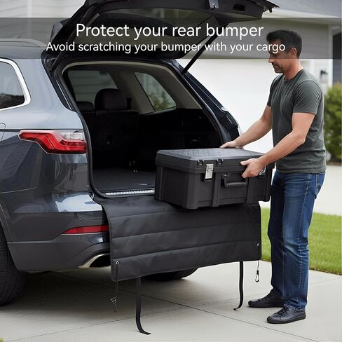Bumper Protector for Car, 32" x 25" Cargo Mat with Fix Straps, Heavy Duty Trunk Guard, Waterproof Oxford Pad for SUV/Truck/Sedan, Universal for Dogs/Wheelchair/Luggage in Saudi Arabia