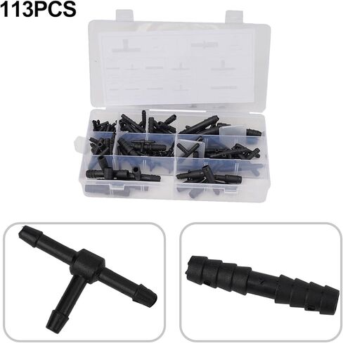 113-Piece Nylon Vacuum Connector Assortment Kit with Tee Fittings for Automotive Hose Lines, Car Repair and Maintenance in Saudi Arabia
