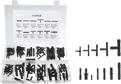 113-Piece Nylon Vacuum Connector Assortment Kit with Tee Fittings for Automotive Hose Lines, Car Repair and Maintenance in Saudi Arabia